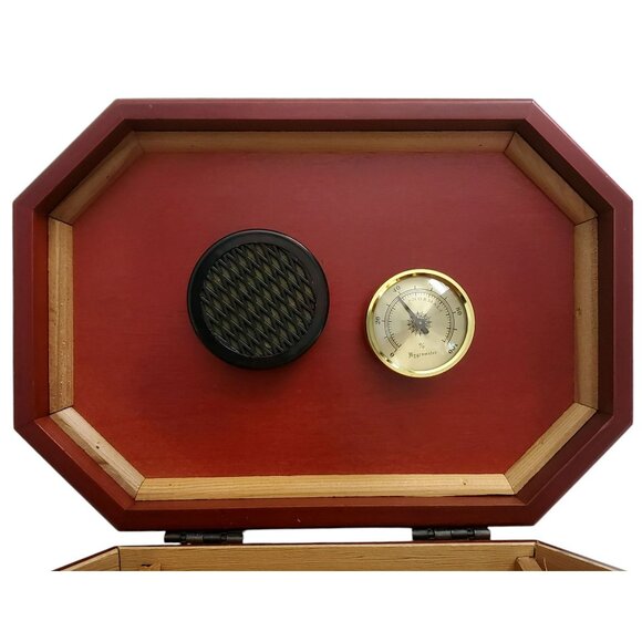 VTG Wood Cigar Humidor Tobacco Box Hygrometer Humidifier Jewelry Trinket Taiwan - Picture 5 of 15